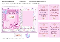 Congratulations A DAUGHTER, GRANDDAUGHTER, GREAT GRANDDAUGHTER, ADOPTED DAUGHTER