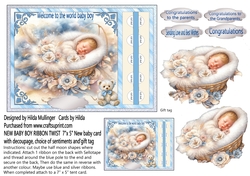 NEW BABY BOY RIBBON TWIST
