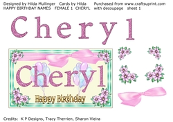 HAPPY BIRTHDAY NAMES Female 1 CHERYL