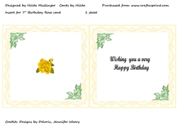Insert for 7 Birthday rose card