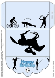MALE SPORTS GIFT CARD OR MONEY ENVELOPE