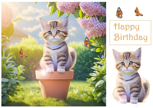 Kitten on a plant pot
