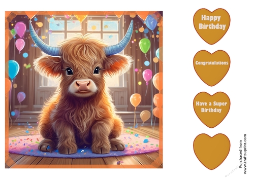 Highland cow at a birthday party