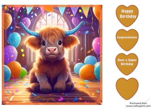 Highland cow at a birthday party
