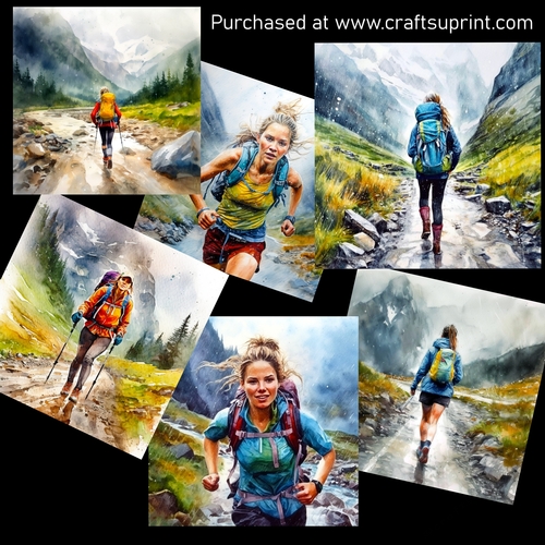 Woman running in the rain