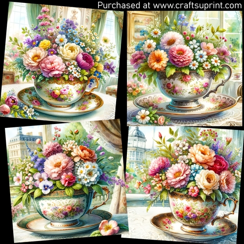 Vintage tea cup CARD FRONTS