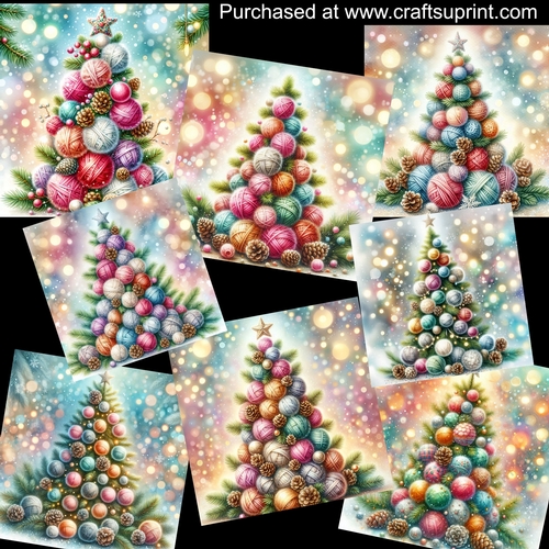 Christmas yarn tree CARD FRONTS