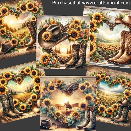 Cowboy and sunflowers 2