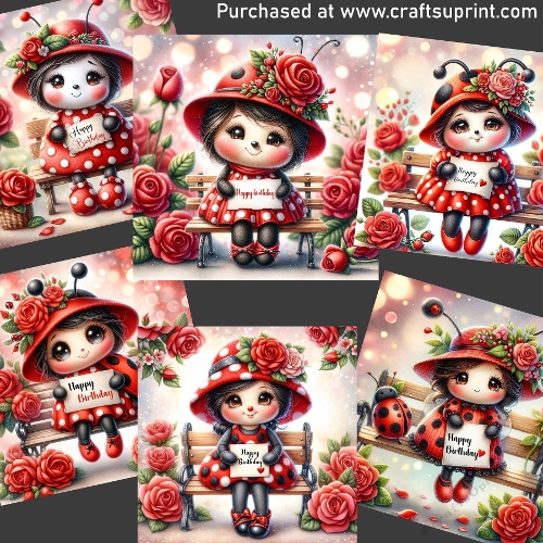 Happy birthday ladybug CARD FRONTS