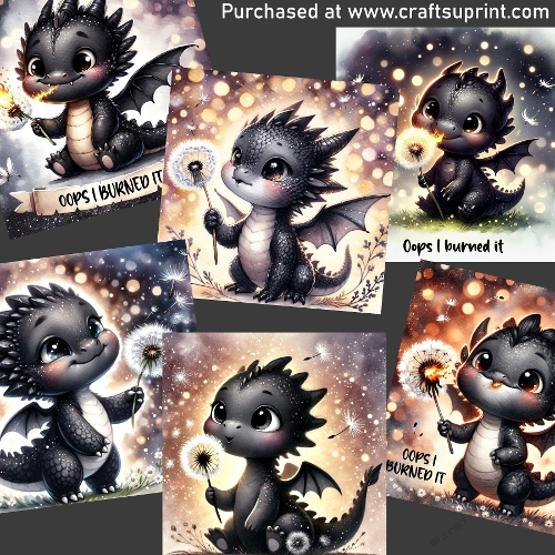 Make a wish little dragon CARD FRONTS