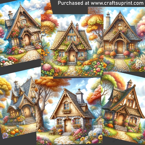 Autumn cottage CARD FRONTS