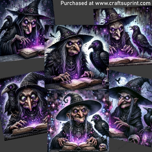 Witch and her spell book CARD FRONTS
