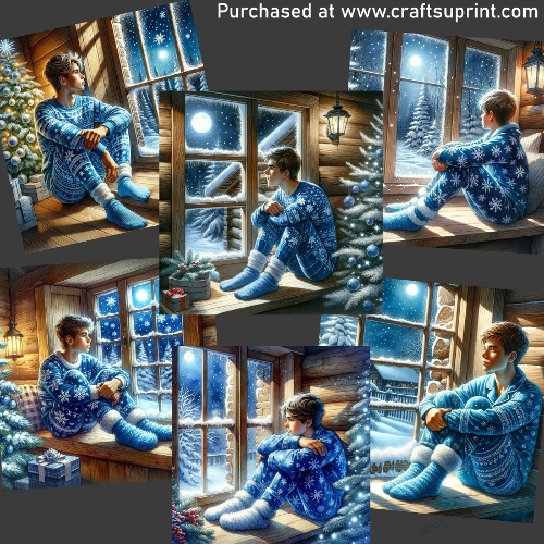 Youngster looking at the snow outside