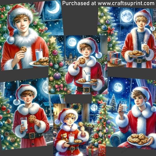 Boy with cookies for Santa