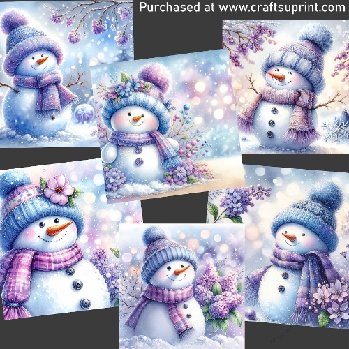 Happy snowman 8 CARD FRONTS