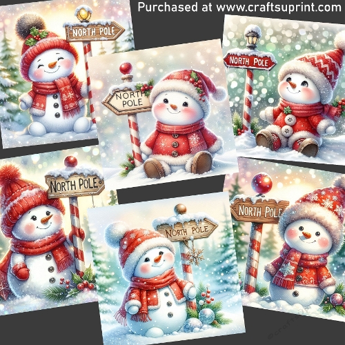 Snowman by the signpost