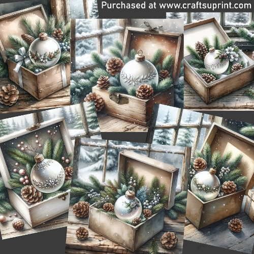 Delicate christmas ornament CARD FRONTS