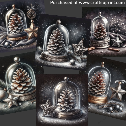 Pine cone Christmas ornament CARD FRONTS