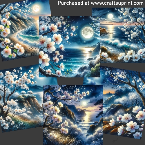 Sea and cherry blossoms CARD FRONTS