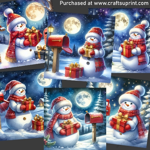 Snowman has received his gifts
