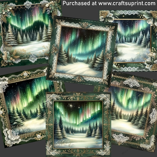 Northern lights in vintage frame