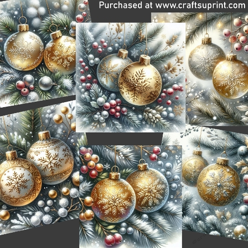 Snowflakes ornaments - CARD FRONTS