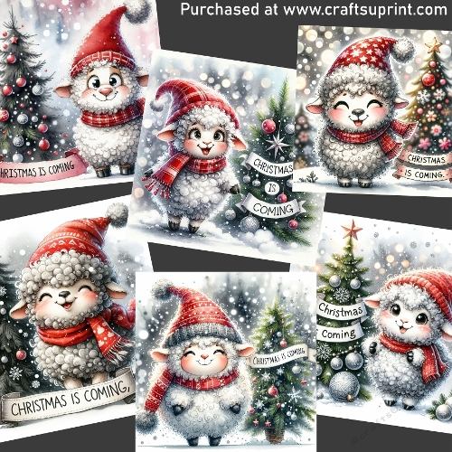 Funny christmas sheep - CARD FRONTS