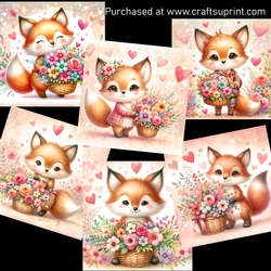 Fox with flowers