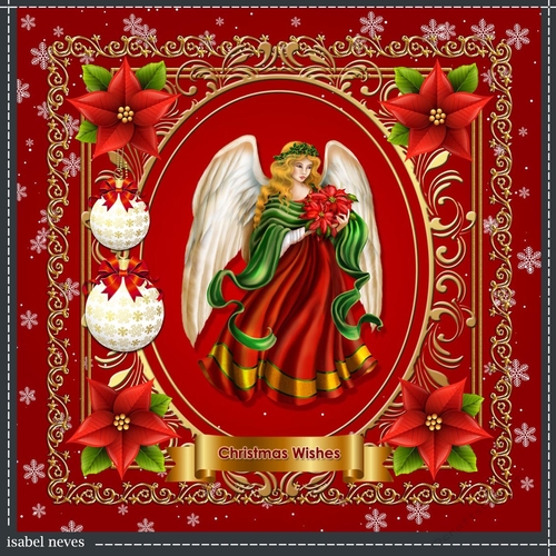 Christmas Poinsettia and Angel