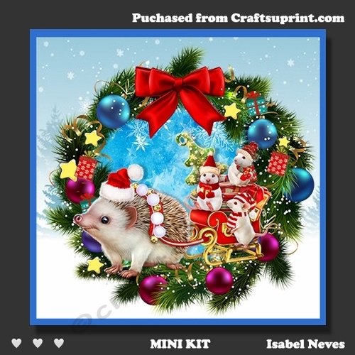 Christmas Hedgehog and Mice