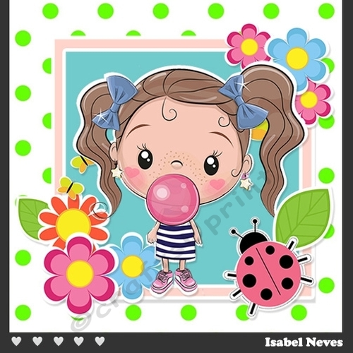 Cute Bubble Gum Girl