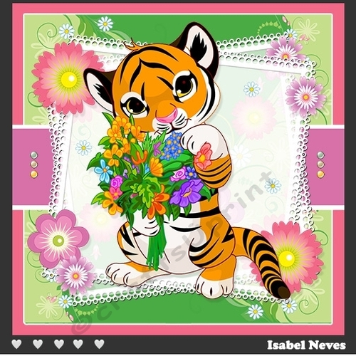 Pretty Spring Tiger Birthday / Mothers Day and More..