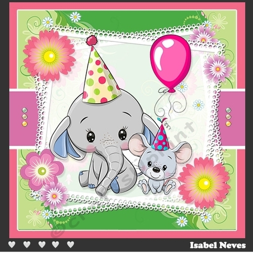 Sweetest Elephant And Mouse Birthday / Mothers Day and More