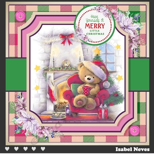 Christmas Bear By The Fireplace