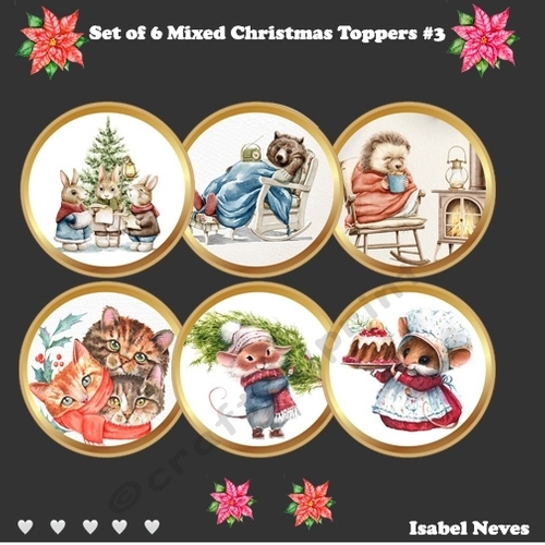 Christmas Holiday Round Topper Set 3