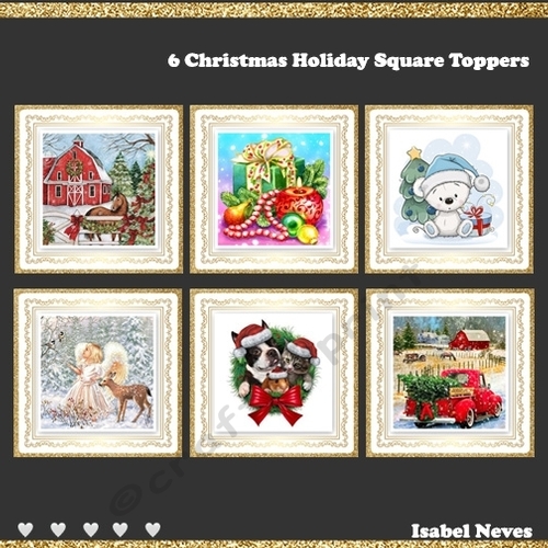 Christmas Holiday Square Toppers_Set1