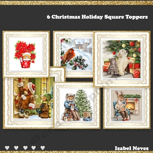 Christmas Holiday Square Toppers_Set 3