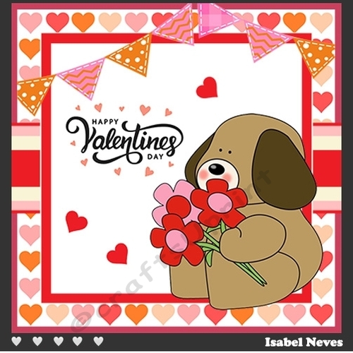 Valentine Dog With Flower