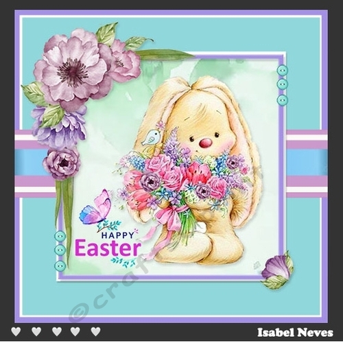 Easter Bunny With Flower Bouquet