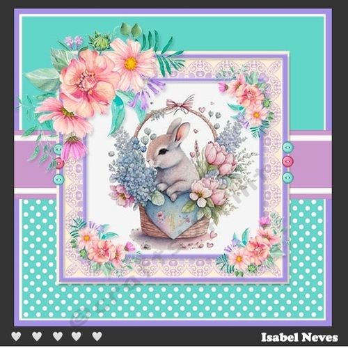 Floral Bunny In A Basket