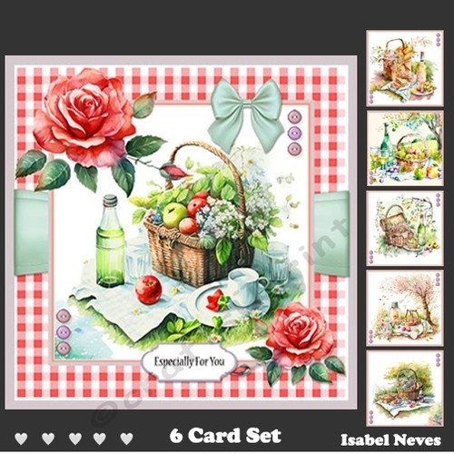 Country Style Picnic 6 Card Set
