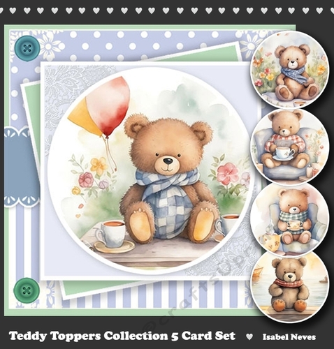 Teddy Toppers 5 Card Set Collection