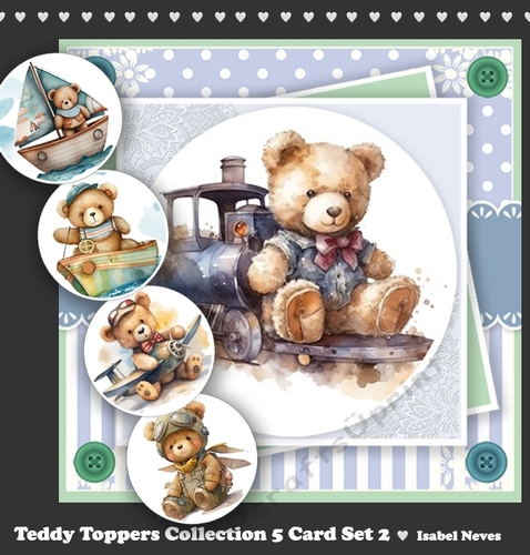 Teddy Toppers 5 Card Collection Set 2