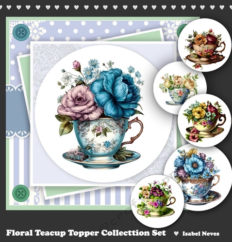 Floral Teacup Topper Collection Set