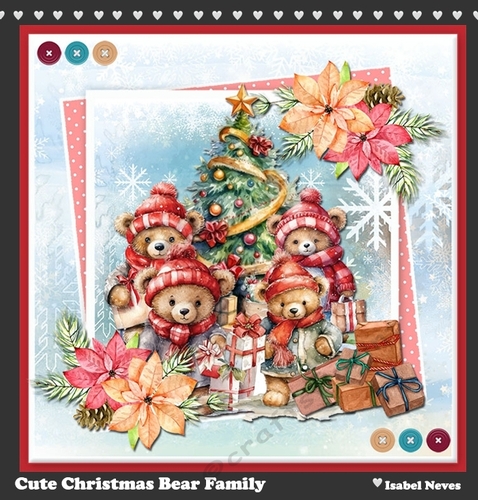 Cute Christmas Bear Family