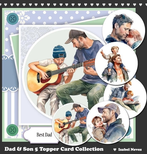Dad & Son 5 Card and Toppers Collection Set