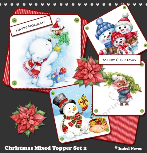 Christmas Mixed Card Toppers and Tags Set 2