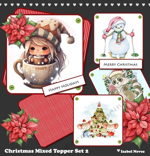 Christmas Mixed Card Toppers and Tags Set 3