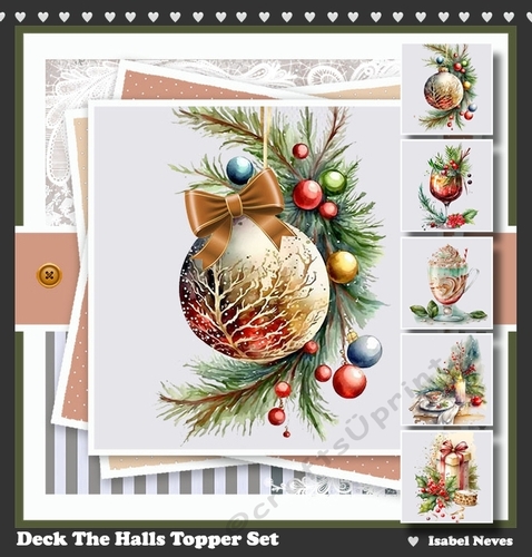 Deck The Halls Card Topper Set