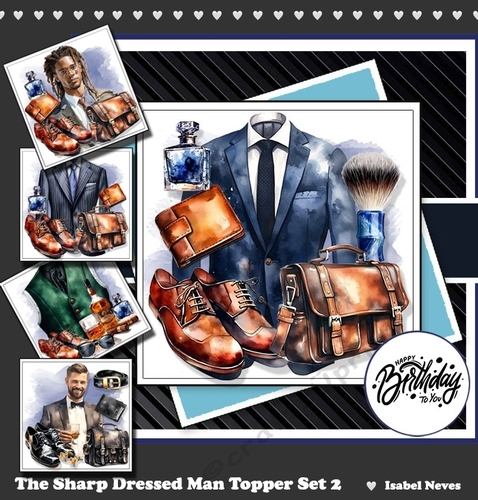 The Sharp Dressed Man Card  & Topper Set 2